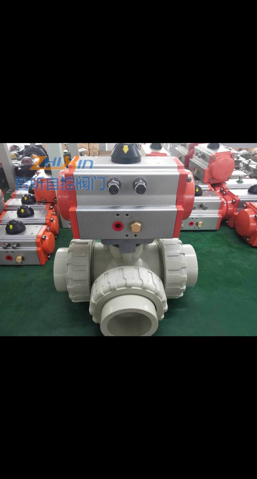 上海智昕pvc单双气动三通球阀